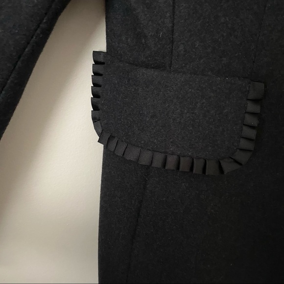 Betsey Johnson Dark Gray Wool Blend Longline Peacoat - Picture 3 of 7